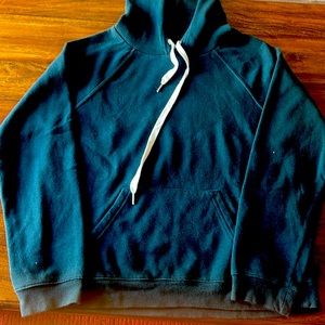 Dark green sweat shirt with hoodie by forever 21. Size large.